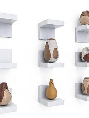 New 9-Pack Floating Shelves by RicherHouse, Plastic Display Ledges for Tiny Deco